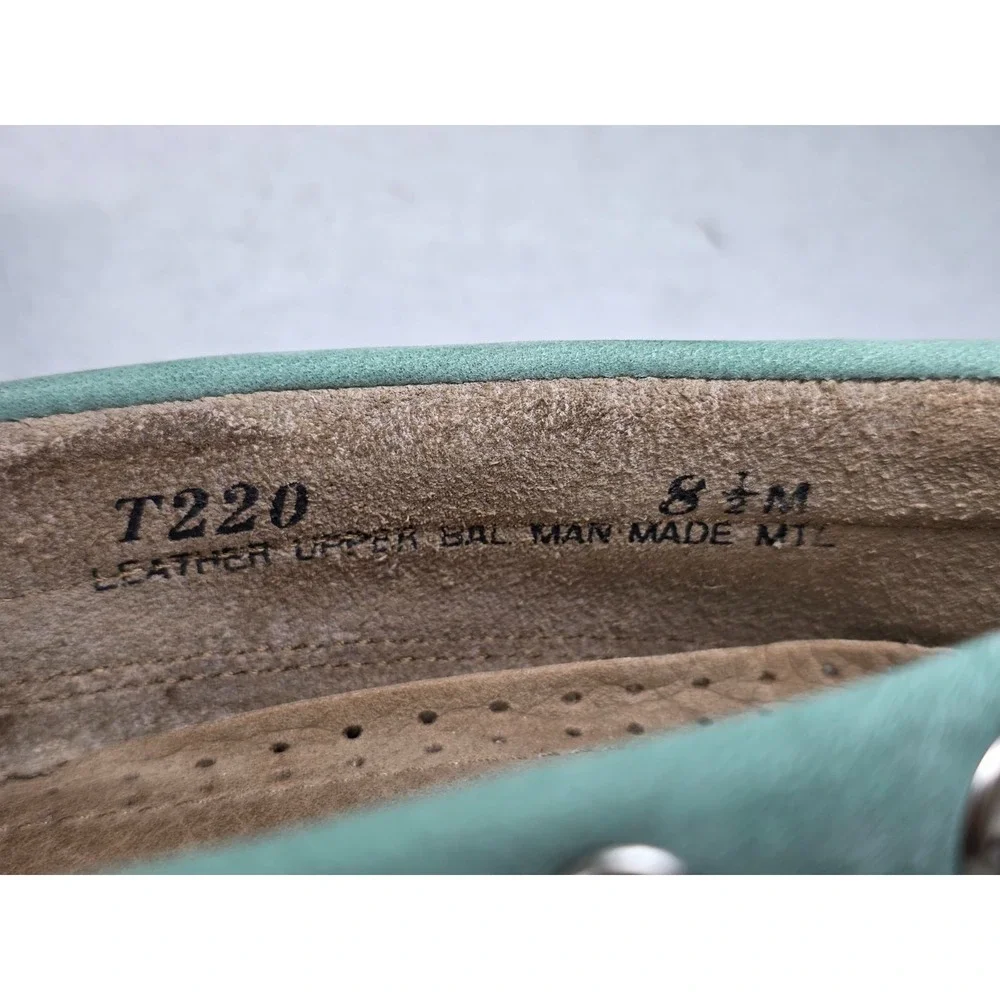 GH Bass Men's Boat Shoes Size 8.5 Brown Teal‎ Beige Suede Slip On Arch Loafers